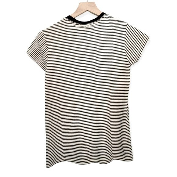 Marine Layer Black & White Stripe T-Shirt Size XS Supima Cotton Modal - Picture 2 of 4